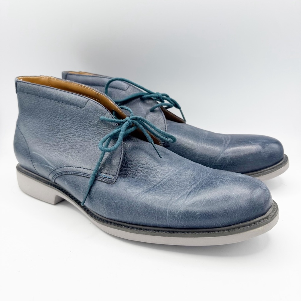 Cole Haan Mens Great Jones Chukka II Lace Up Boots C20683 Blue Leather Size 13